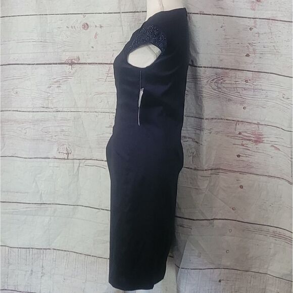 Adrianna Papell Iridescent Beaded Cap Sleeve Sheath Dress Size 4 NWT - Picture 2 of 6